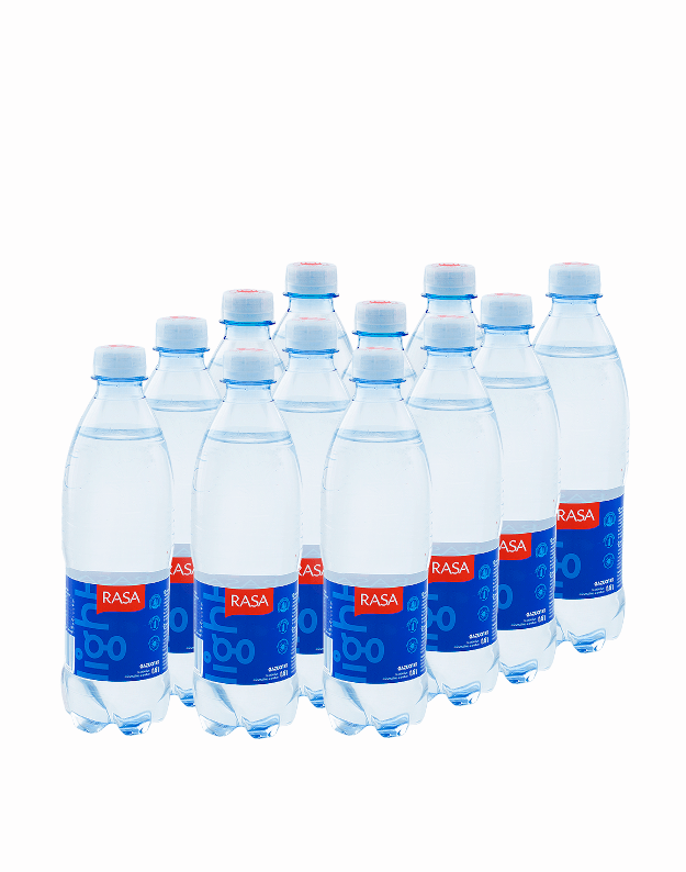 Rasa LIGHT natūralus gazuotas mineralinis vanduo, 0,5l x 12 vnt.